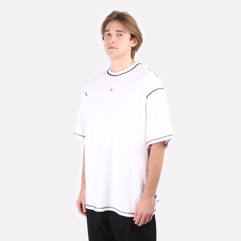 мужская белая футболка Converse Crossover Tee 10020975101 - цена, описание, фото 7